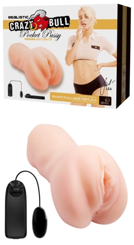 Реалістичний мастурбатор Вагіна з вібрацією CRAZY BULL-Realistic Pocket Pussy - 1