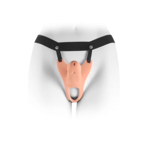 Страпон мужской полый реалистичный силиконовый телесного цвета Vscnovelty Soulmate Unisex - 3