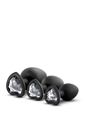Набір анальних пробок з кристалом LUXE BLING PLUGS TRAINING KIT WHITE GEMS - 1