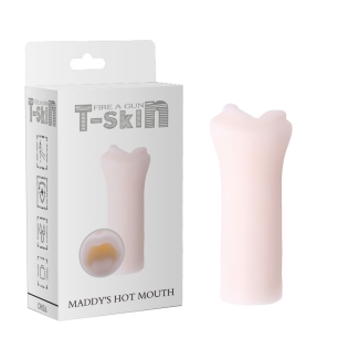 Реалістичний ротик-мастурбатор білого кольору CHISA t-skiN-Maddy's Hot Mouth