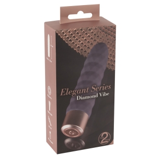 Вибратор с рельефом вагинальный и для клитора фиолетового цвета Elegant Series Elegant Diamond Vibe