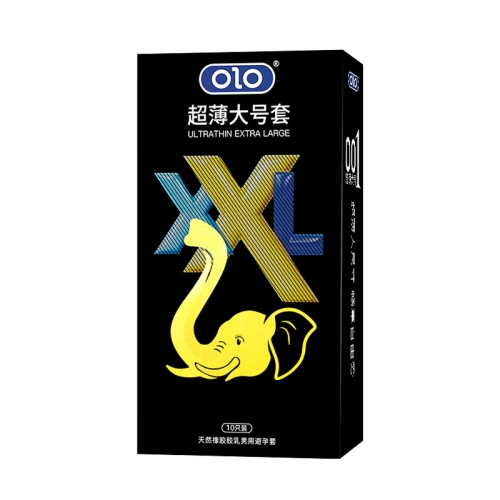 Латексні ультратонкі гладкі презервативи збільшеної ширини OLO XXL Ultrathin Extra Large 10 штук - 1