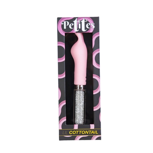 Вибратор с ушками для клитора розового с серебристым цвета BMS Factory Petites Lil’ Cottontail Vibrator - 7