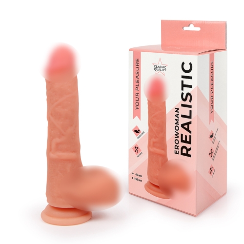 Фалоімітатор 15,5 / 4 см реалістичний на присоску Erowoman Realistic тілесний - 1