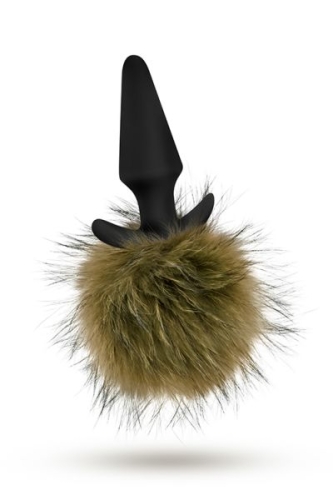 Анальна пробка з жовтим хвостиком кролика POM PLUGS BROWN - 3