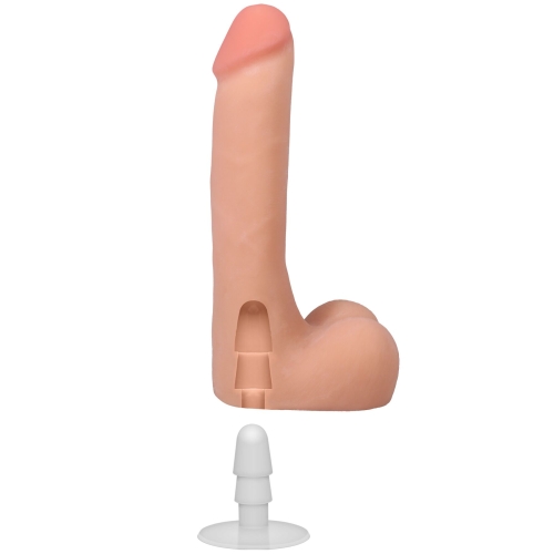 Фаллоимитатор реалистичный на съемной присоске телесный Doc Johnson The Realistic Cock ULTRASKYN - 9 Inch with Balls Vanilla - 6