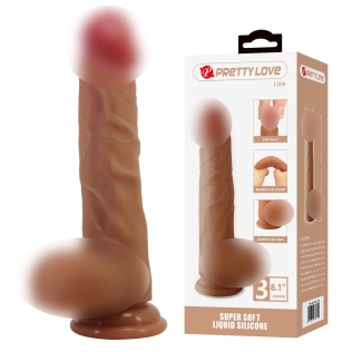 Силиконовый фаллоимитатор реалистичный на присоске телесный Lybaile PRETTY LOVE Lisle 8.1 Super Soft Liquid Dildo