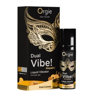 Жидкий вибратор со вкусом коктейля Пина колада Orgie Dual Vibe 15 мл