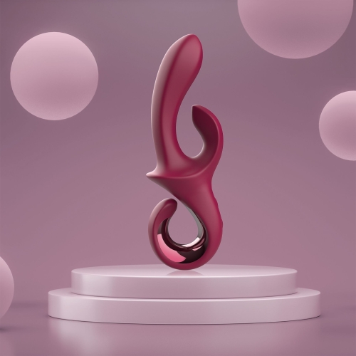 Вібратор-кролик із ручкою гачком червоний Dreamtoys Glam Duo Vibrator - 6