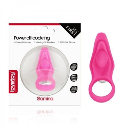 Эрекционное силиконовое виброкольцо розовое Power Stamina Lovetoy - 1
