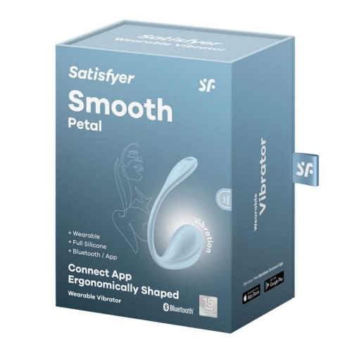 Смарт віброяйце вагінальне синього кольору Satisfyer Smooth Petal Connect App - 9