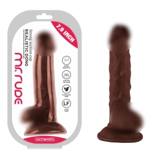 Фаллоимитатор реалистичный на присоске Mr. Rude Realistic Dong Brown 7.9 коричневый