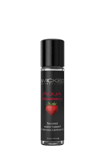 Съедобный лубрикант с клубничным ароматом для орального секса WICKED AQUA 30ML - 1