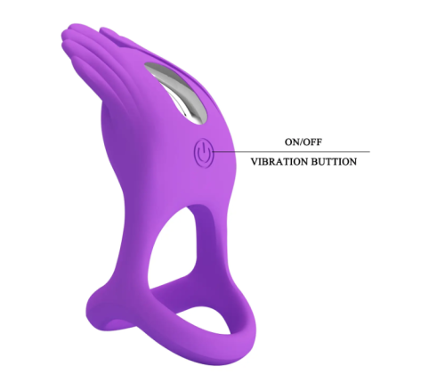 Эрекционное вибро кольцо на член фиолетового цвета Cottelli Collection Pretty Love Vibration Penis Ring SILAS - 9