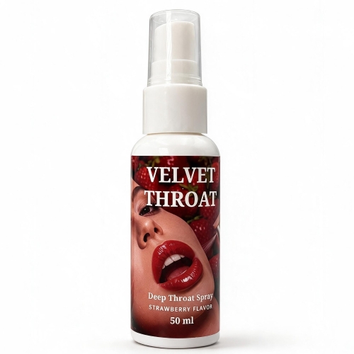 Спрей для глибокого мінету зі смаком полуниці Loveshop WOW Velvet Throat 50 мл - 2