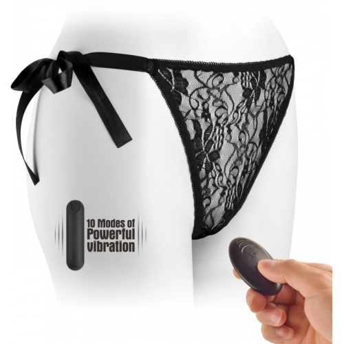 Вибротрусики для клитора черные Vscnovelty G-String Remote Control Hidden Vibrator - 2
