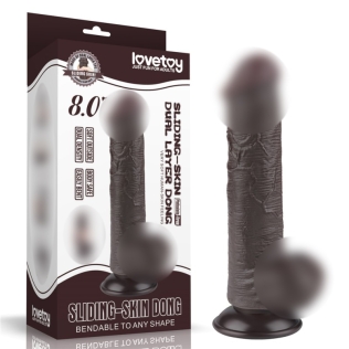 Реалистик фаллоимитатор на присоске Sliding Skin Dual Layer Dong 8.0 коричневый