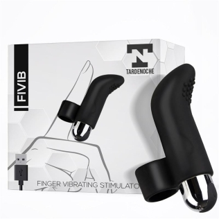 Вибратор на палец для клитора черный силиконовый Tardenoche Fivib с USB-подключением 