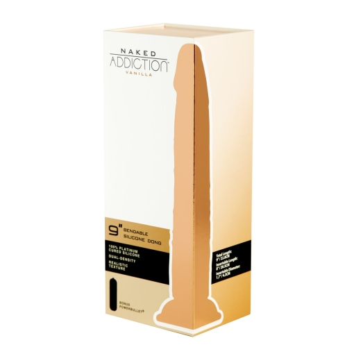 Фалоімітатор силіконовий на присосці Naked Addiction 9 Vanilla бежевий - 9