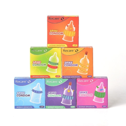 Презерватив прозорий із шипами Recare Spike Condom - 8