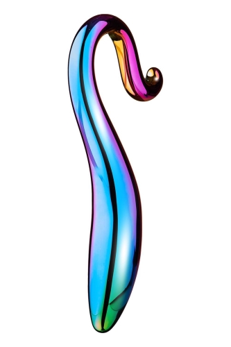 Изогнутый стеклянный фаллоимитатор разноцветный Dream Toys Glamour Glass - 3