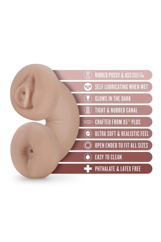 Мастурбатор вагина и анус иллюмистентные бежевого цвета Blush Enlust Tasha - 4
