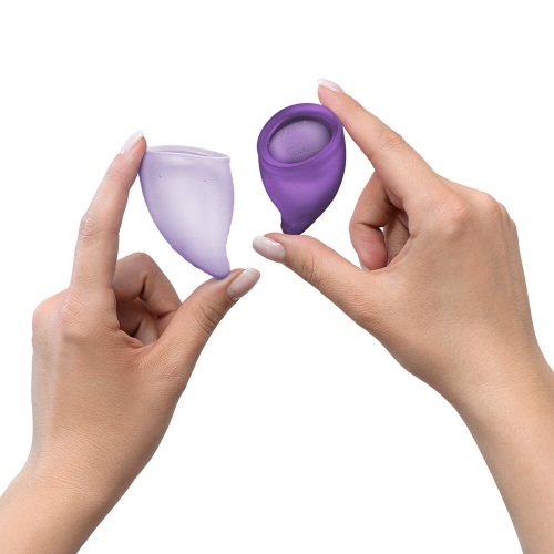 Набор менструальных чаш на 20 и 30 мл фиолетовая и сиреневая Fun Factory FUN CUP EXPLORE KIT 2 штуки - 5