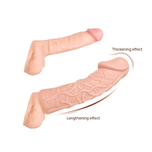 Насадка на член реалістична тілесного кольору Kokos Cock Extreme Sleeve ES.05 розмір S - 2
