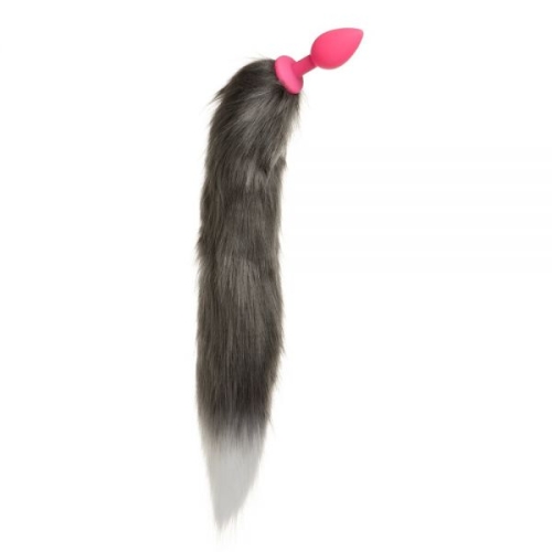 Анальная пробка силиконовая с хвостом Енот Raccoon Tail S - 4