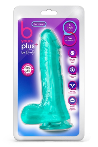 Фалоімітатор реалістичний на присосці гелевий м'ятний Blush b Yours - 4