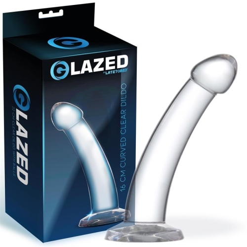 Фалоімітатор нереалістичний на присосці прозорого кольору Latetobed ​​Curved Dildo - 1