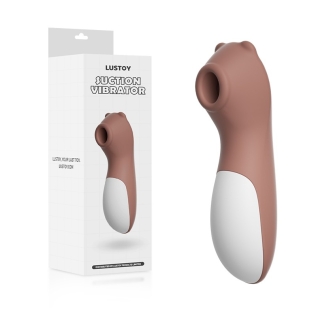 Вакуумный клиторальный стимулятор в форме мишки коричневого цвета Lustoy Suction 