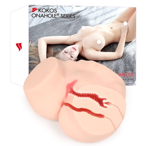 Мастурбатор Анус та Вагіна тілесного кольору Kokos 002 Hanna ONAHOLE Real Vagina Double Layer - 6