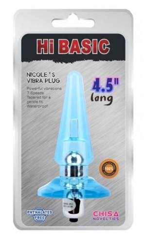 Анальний плаг з вібрацією Chisa Nicole's Vibra Plug Блакитний - 1