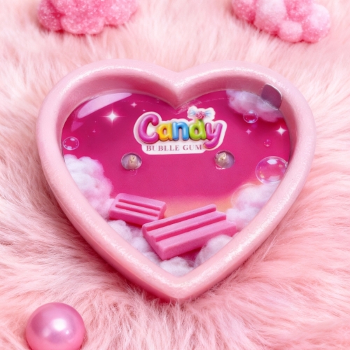 Масажна свічка у формі серця з ароматом жуйки Candy Bubble Gum 70 мл - 2