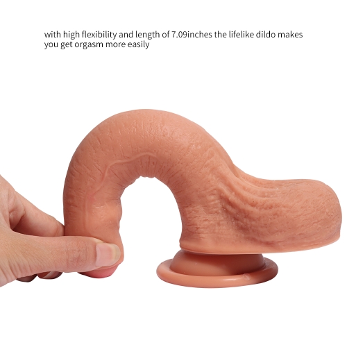 Фаллоимитатор 13 см/3,6 см реалистичный гибкий с яичками на присоске Azazel realistic dildo виниловый - 4