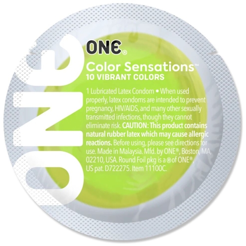 Презерватив из натурального латекса зеленого цвета ONE Color Sensations Roll 1 штука - 2
