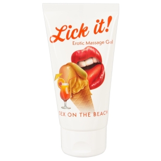 Веганский массажный гель на водной основе с ароматом и вкусом вишни Lick it Sex on the beach 50 мл