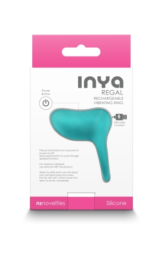 Эрекционное виброкольцо бирюзового цвета NS Novelties Inya regal - 7