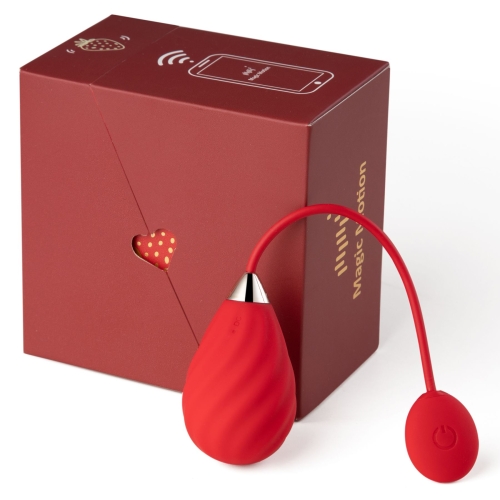 Смарт-віброяйце з керуванням через смартфон червоне Magic Motion Sundae - 4