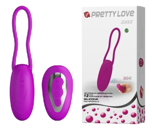Виброяйцо с пультом ДУ фиолетовое PrettyLove - DAVE 12 Functions - 1