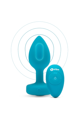 Анальна пробка з вібрацією та каменем B-Vibe для інтимних ігор синя - 1