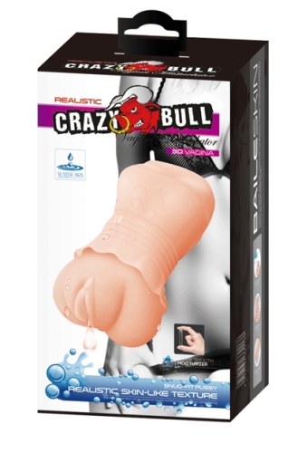 Мастурбатор вагина с грудью в платье телесного цвета LYBAILE Crazy Bull Realistic 3D VAGINА - 7