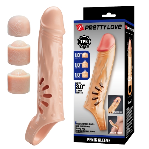 Насадка презерватив реалістична на член із петлею Lybaile Pretty Love Rafael Penis Sleeve - 1