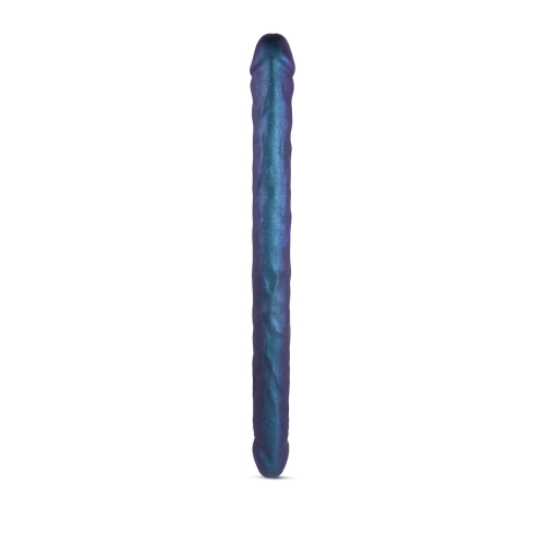 Двосторонній фалоімітатор реалістичний синього кольору Strap-On-Me Double dong realistic dildo - 1