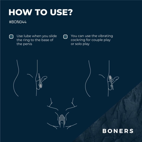 Ерекційне віброкільце на член синє Boners Adjustable Cockring - 11