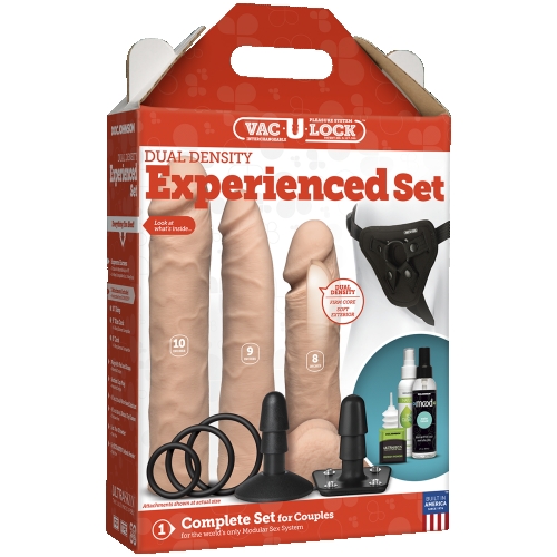 Страпон-набор 3 фаллоса 2 на присоске суперреалистичные Doc Johnson Vac-U-Lock - Dual Density Experienced Set - 5