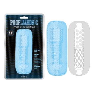 Насадка на член голубого цвета Chisa Palm Stroker 3