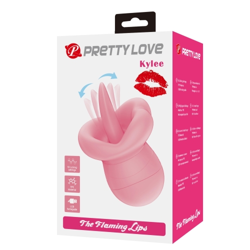 Стимулятор клітора з функцією лизання рожевого кольору Lybaile Pretty Love Kylee - 9