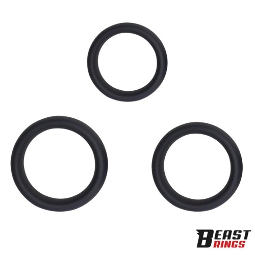 Набор эрекционных колец на член силикон черного цвета Intoyou Set Of 3 Penis Rings - 3